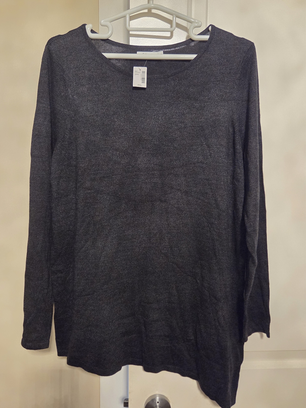 Reitmans Dark Charcoal Scoop Neck Long Sleeve Sweater